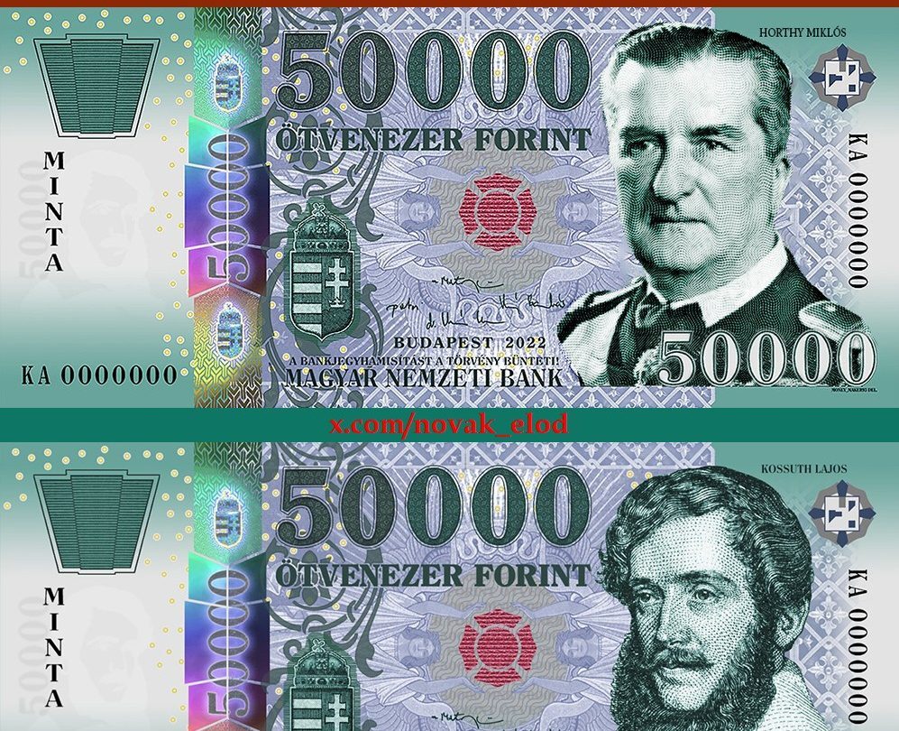 Ötvenezres bankjegy bevezetését szorgalmazza a Mi Hazánk, Novák Előd Horthy vagy Kossuth képmását tenné rá