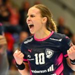 Mosonmagyaróvár, 2026. január 11. Andrijana Tatar, a Mosonmagyaróvár játékosa a női kézilabda Európa-liga A csoportjának első fordulójában játszott Motherson Mosonmagyaróvári KC - Thüringer HC mérkőzésen a mosonmagyaróvári UFM Arénában 2026. január 11-én. MTI/Krizsán Csaba