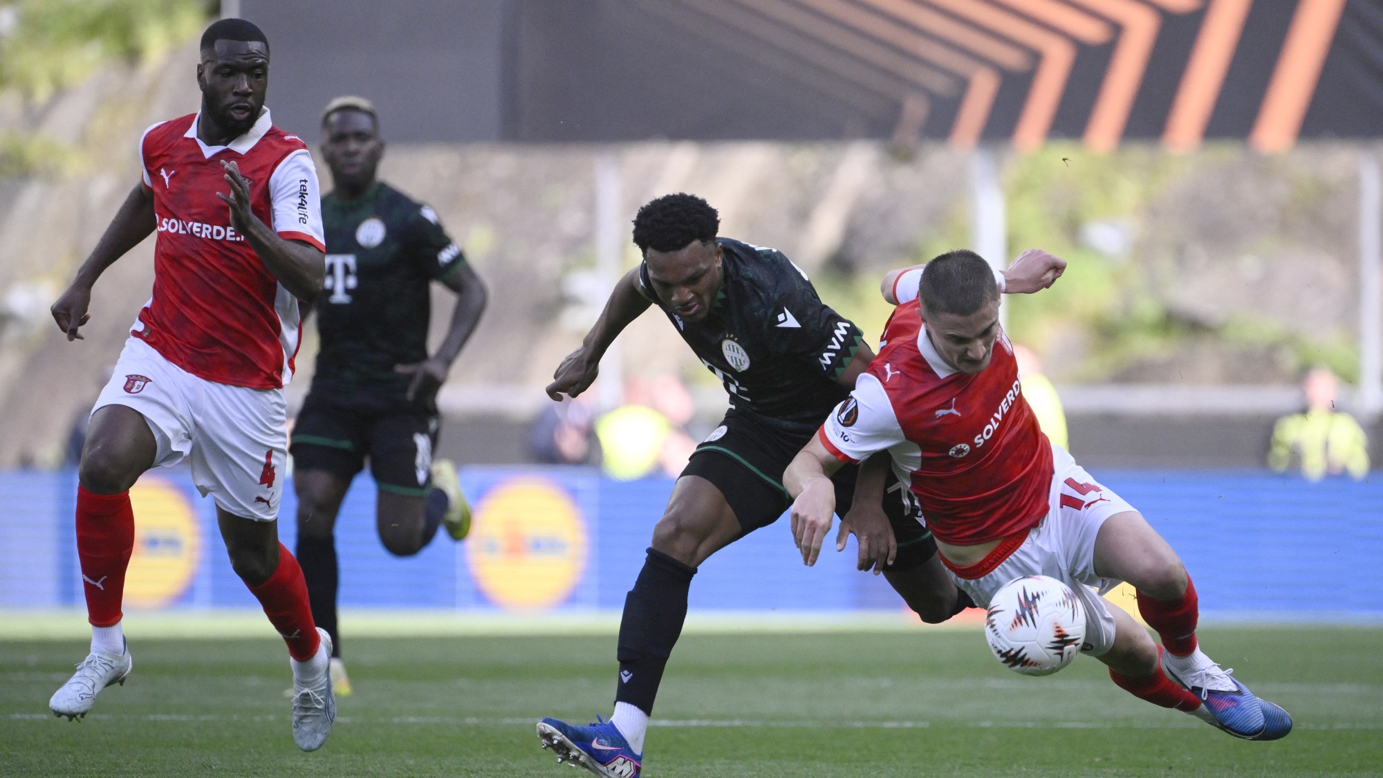 A Braga és a Ferencváros mérkőzése az Európa Ligában.