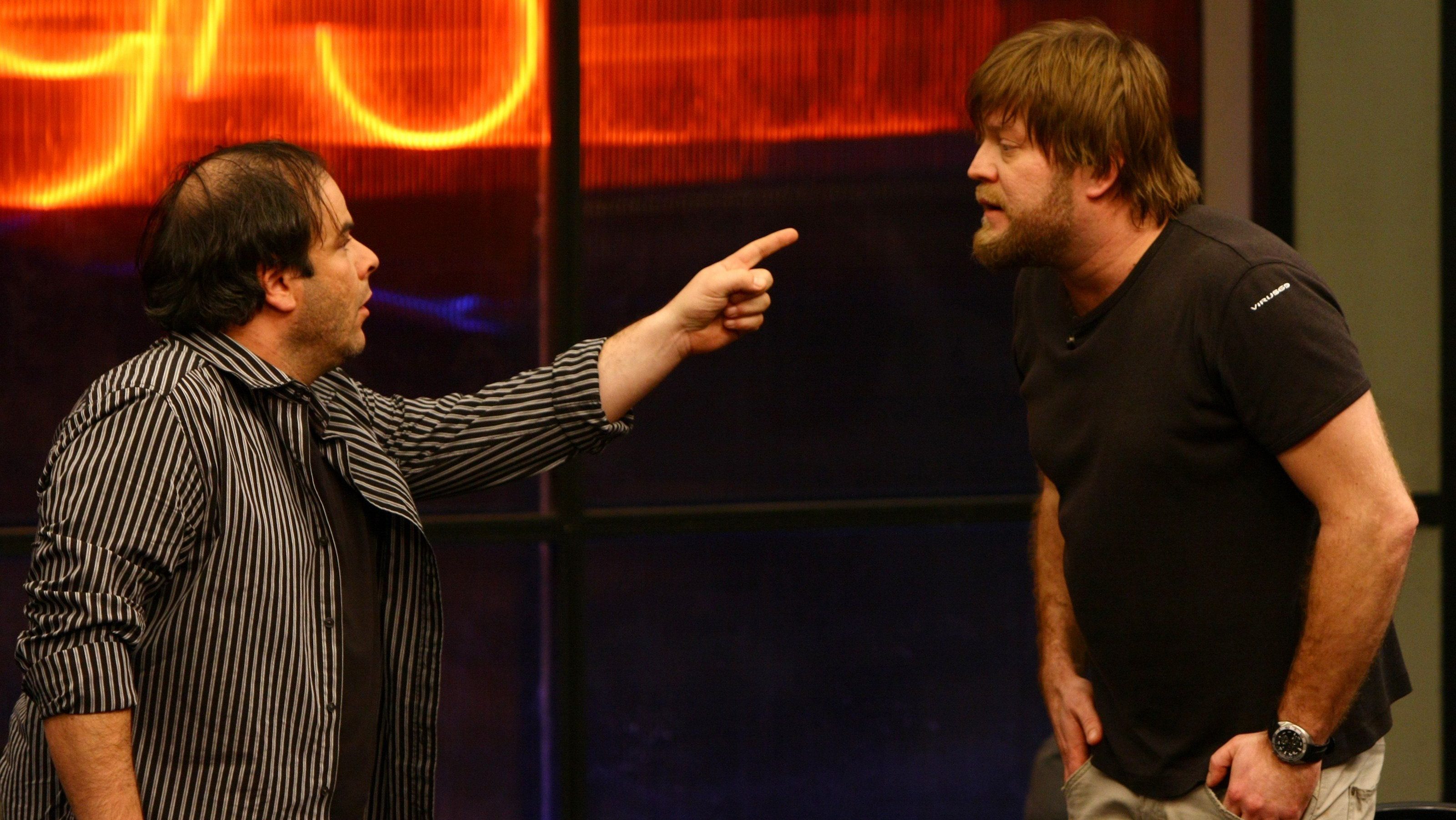 Kálloy Molnár Péter és Szabó Győző a Beugró című műsorban.