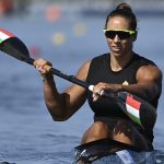 Csipes Tamara a női kajak egyesek 500 méteres versenyének középfutamában a 2024-es párizsi nyári olimpián a vaires-sur-marne-i evezős és kajak-kenu pályán 2024. augusztus 10-én.