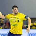 Daniel Dujshebaev Dovichebaeva during the match EHF Champions League Men match between Industria Kielce and Fuchse Berlin in Kielce, Poland on March 27, 2025. (Photo by Andrzej Iwanczuk/NurPhoto)