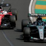 George Russell és Charles Leclerc csatája az Ausztrál Nagydíjon.