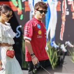 Charles Leclerc és Alexandra Saint Mleux a mexikói nagydíjon 2025. október 24-én.