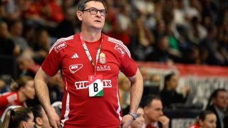 Tatabánya, 2026. március 5. Golovin Vlagyimir szövetségi kapitány a női kézilabda Eurokupa B csoportjának 3. fordulójában játszott Magyarország - Dánia mérkőzésen a Tatabányai Multifunkcionális Sportcsarnokban 2026. március 5-én. MTI/Bodnár Boglárka