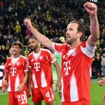 Harry Kane, a Bayern München csatára a Dortmund ellen megnyert bajnokin.