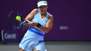 Lucrezia Stefanini of Italy competes in the first round of the Transylvania Open 2026 double game, a WTA250 Tournament, against Jaqueline Cristian of Romania at BT Arena in Cluj-Napoca, Romania, on February 3, 2026. (Photo by Alex Nicodim/NurPhoto)