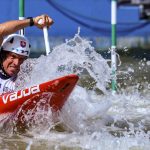 Michal Martikan of Slovakia competes in Men's Canoe Heats Run 1 of ICF Canoe Slalom World Cup Krakow 2024 on Kolna Sport Centre track on June 14, 2024 in Krakow. Poland. (Photo by Dominika Zarzycka/NurPhoto)