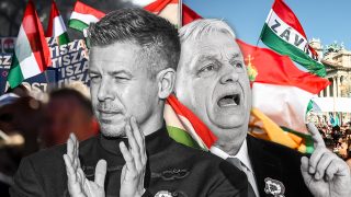 Orbán Viktor és Magyar Péter ünnepi beszédet tart tömegek előtt