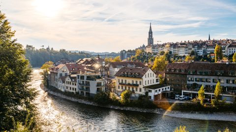 Bern, Svájc fővárosának látképe.