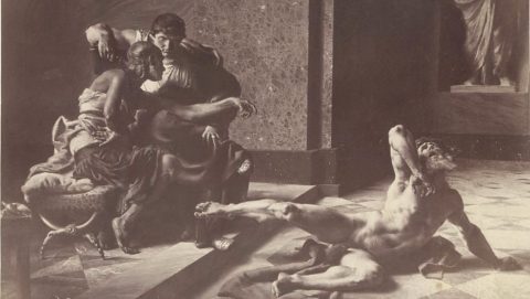 Locusta Néro jelenlétében teszteli a Britannicusnak szánt mérget.