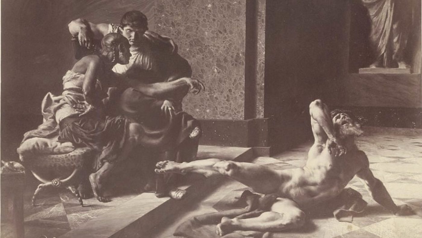 Locusta Néro jelenlétében teszteli a Britannicusnak szánt mérget.