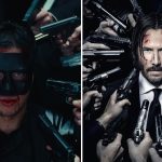 Képkocka T. Danny xXx című dalához készült videóklipből és a John Wick: 2. felvonás című film plakátja.