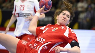 Tóvizi Petra a női kézilabda Eurokupa B csoportjának 3. fordulójában játszott Magyarország - Dánia mérkőzésen a Tatabányai Multifunkcionális Sportcsarnokban 2026. március 5-én. A magyar válogatott 21-19-re kikapott.