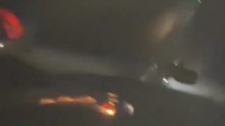 delta air lines, fotó, videó, lángol, hajtómű, repülőgép