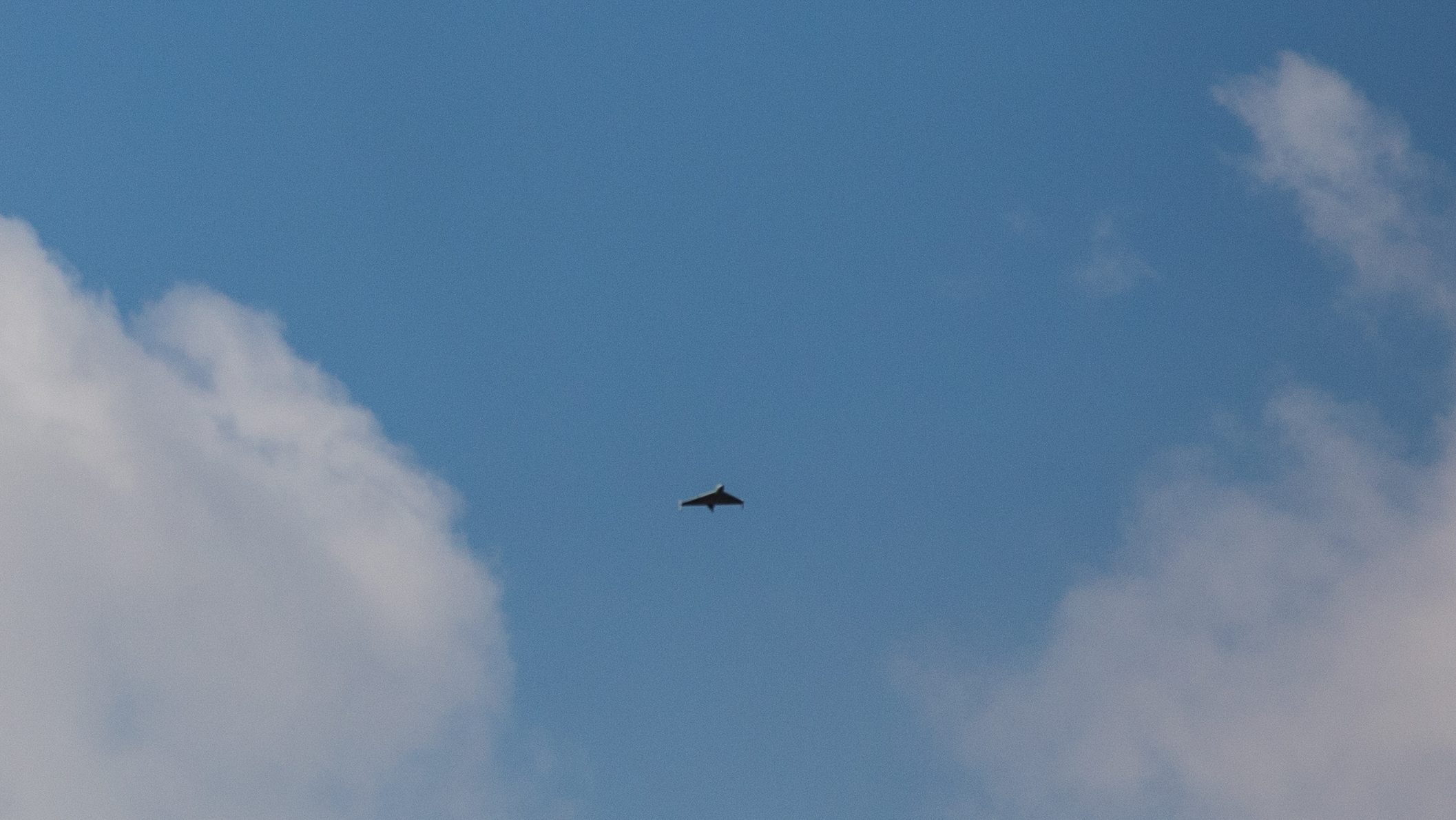 A drone is seen during a suspected drone strike targeting an oil warehouse on the outskirts of Erbil, the capital of Iraqs Kurdistan Region, on April 1, 2026. The strike came amid widening regional tensions as the war that began with US-Israeli strikes on Iran on February 28 increasingly reverberated across neighboring countries and energy infrastructure. (Photo by Gailan Haji / Middle East Images via AFP)