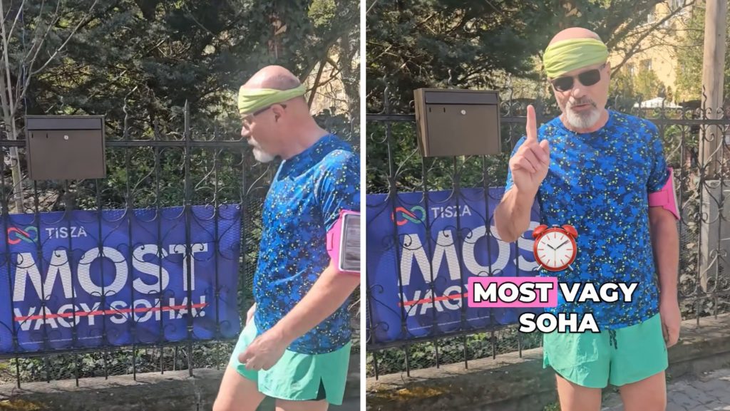 „Ne habozz! Változtass!” – tiszás plakát előtt üzent Zacher Gábor