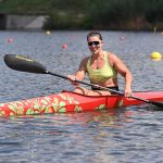 Medveczky Erika kajakozó, a tokiói olimpiára utazó csapat tagja a szolnoki edzõtáborban, a Holt-Tiszai Vízisport Telepen 2021. július 21-én.