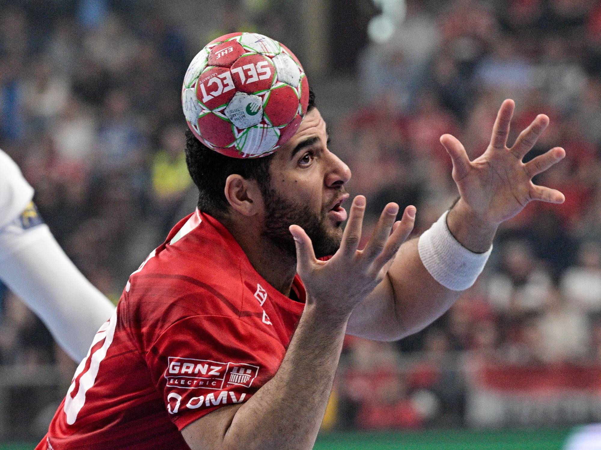 Ahmed Mesilhy, a Veszprém játékosa a férfi kézilabda NB I 22. fordulójában játszott One Veszprém HC - OTP Bank-Pick Szeged mérkőzésen a One Veszprém Arénában 2026. április 13-án.