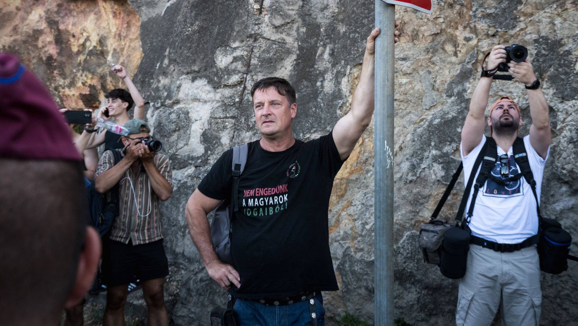 Budaházy György a 30. Budapest Pride fesztiválon 2025. június 28-án.