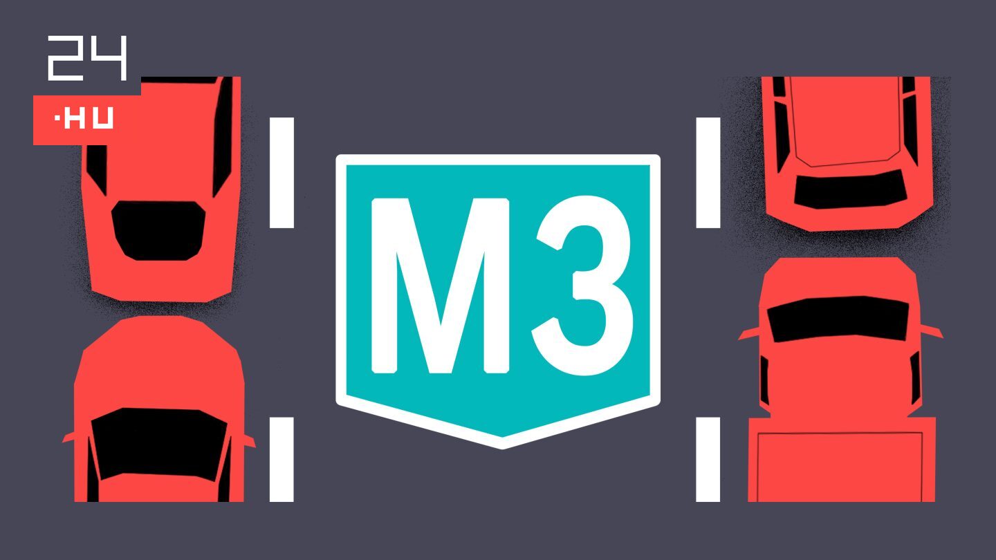 M3-as tömegbaleset Gödöllőnél, nagy torlódás van.
