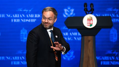 James David Vance, az Amerikai Egyesült Államok 50. alelnökének és Orbán Viktor, Magyarország miniszterelnökének sajtótájékoztatója a Karmelita Kolostorban 2026. április 7-én., Image: 1089336277, Fotó: Mohos Márton / 24.hu