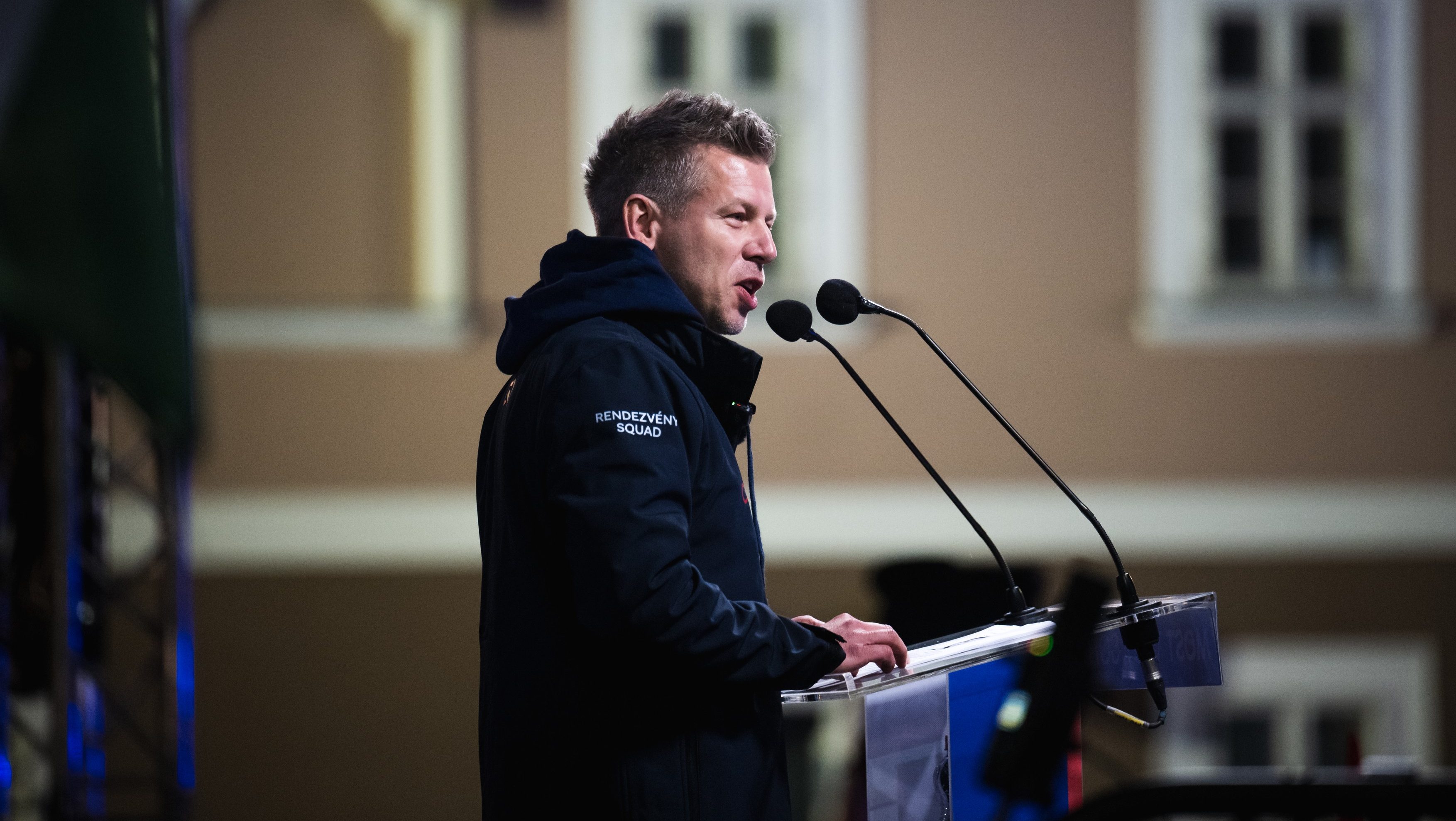 Magyar Péter országjárása Győrben 2026. április 9-én., Image: 1089987016, Fotó: Mohos Márton / 24.hu
