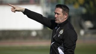 Robbie Keane vezetõedzõ a Ferencváros labdarúgócsapatának edzésén.