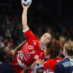 Szabó Nina az Odense elleni hazai BL-mérkőzésen.