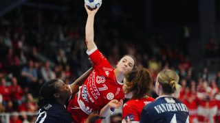 Szabó Nina az Odense elleni hazai BL-mérkőzésen.