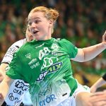 Dione Housheer, a Győri Audi ETO KC játékosa a női kézilabda Bajnokok Ligája A csoportjának 10. fordulójában játszott Győri Audi ETO KC-DVSC Schaeffler mérkőzésen a győri Audi Arénában 2026. január 17-én.