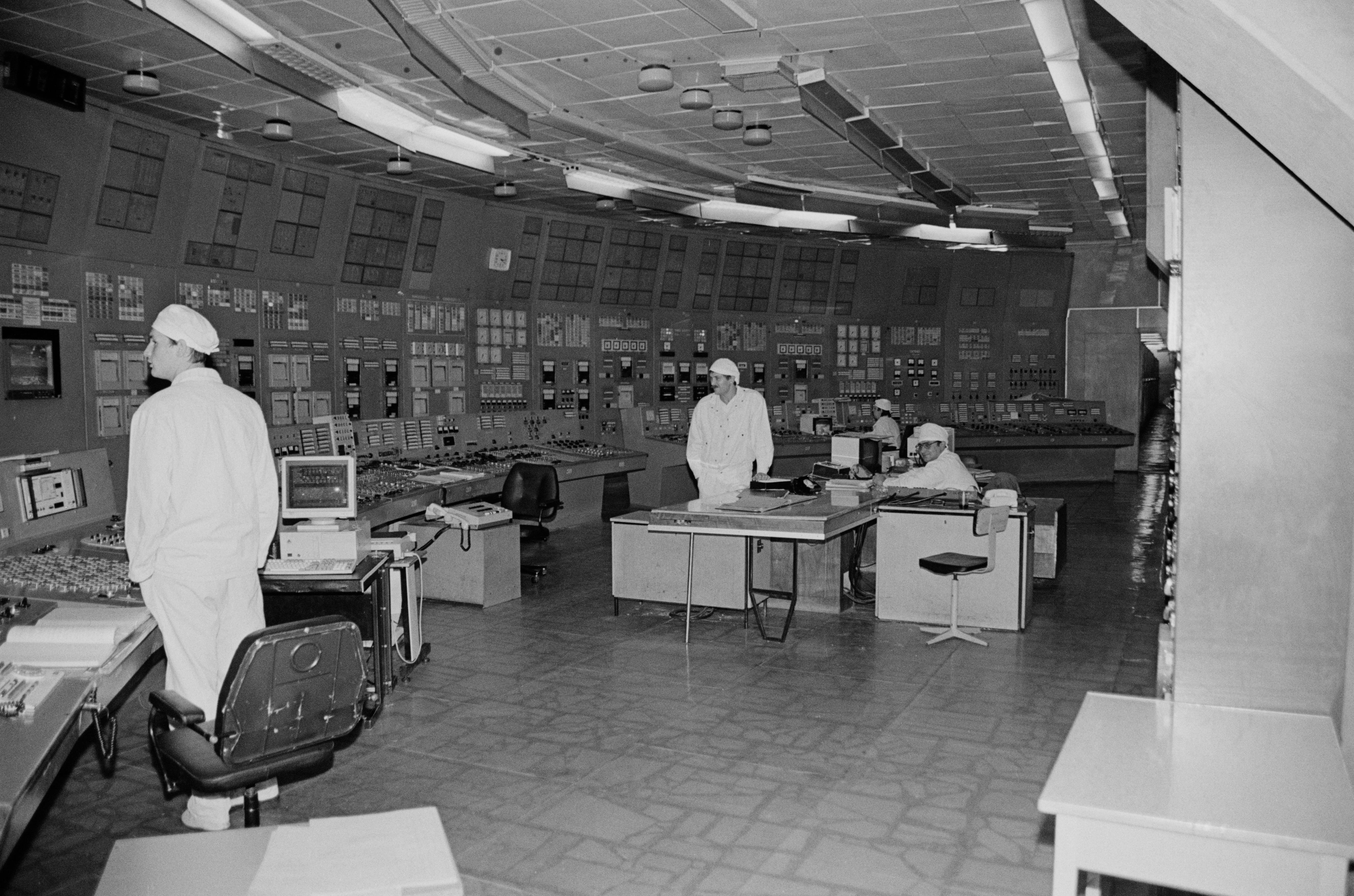A csernobili 4-es reaktor vezérlőterme.