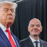 Gianni Infantino és Donald Trump a világbajnoki sorsoláson.