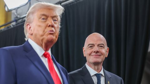 Gianni Infantino és Donald Trump a világbajnoki sorsoláson.