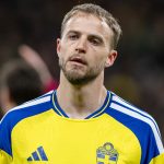 Gustav Lundgrén a lengyelek elleni vb-pótselejtezőn.