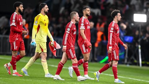 Joe Gomez, Giorgi Mamardashvil, Alexis Mac Allister és Curtis Jones a Liverpoolban.