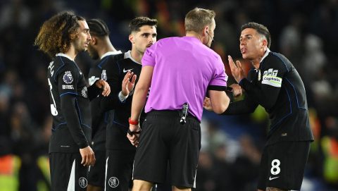 A Chelsea játékosai a Brighton ellen.