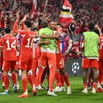 A Bayern München játékosai, miután legyőzték a Real Madridot.