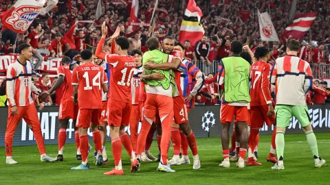 A Bayern München játékosai, miután legyőzték a Real Madridot.