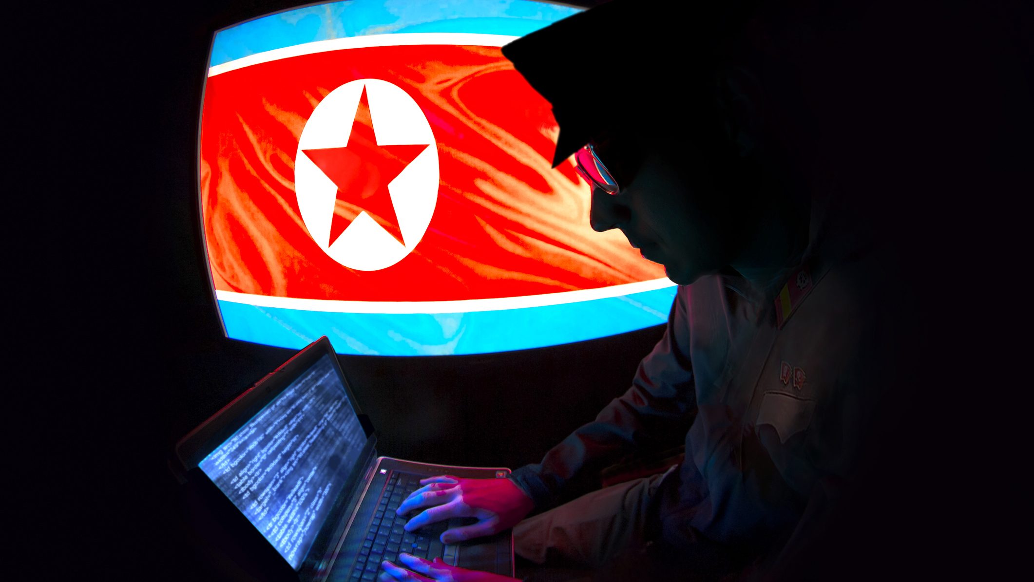 Észak-koreai hacker sziluettje