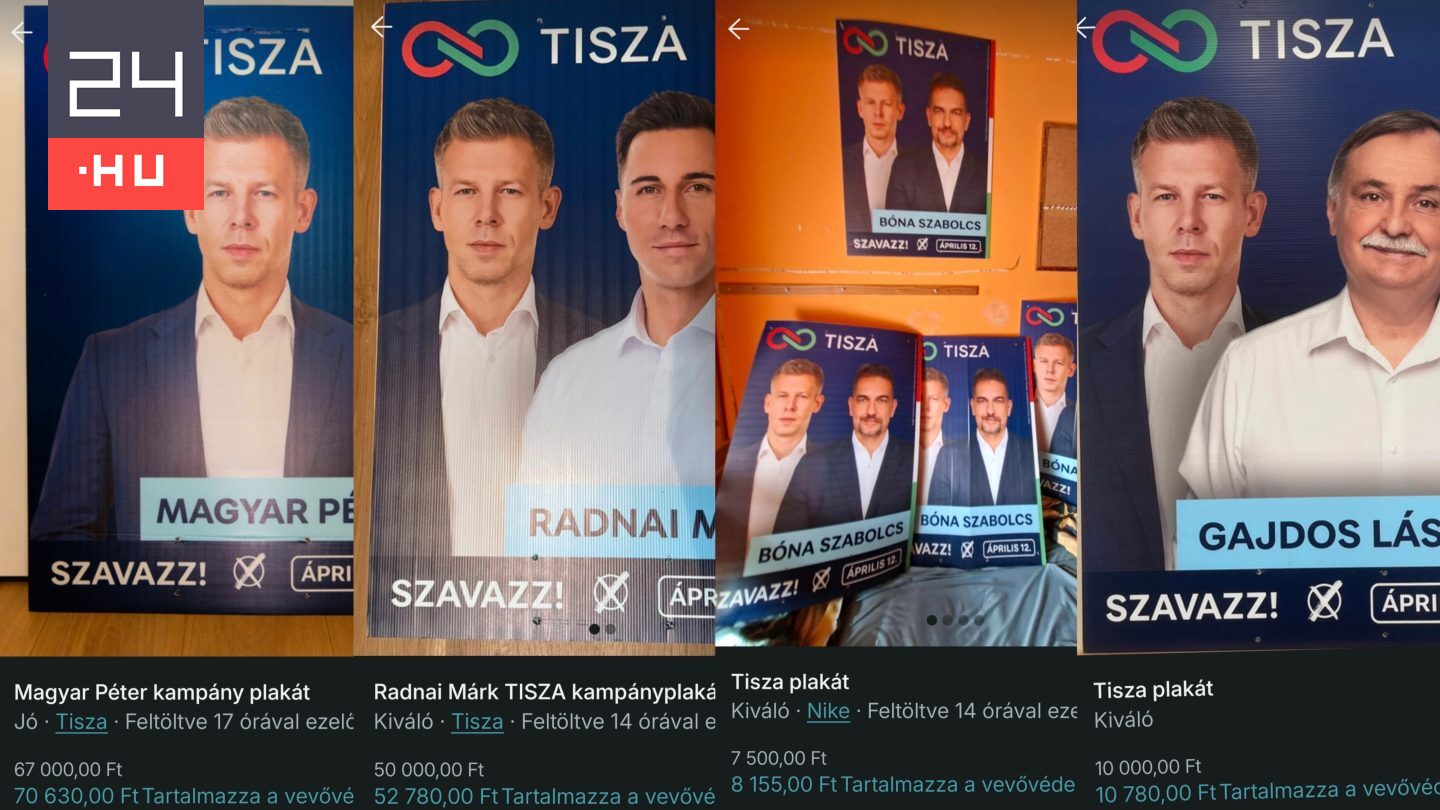 Tízezrekért árulják a tiszás választási plakátokat a Vinteden