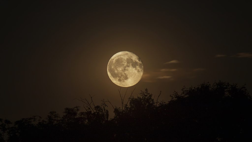 Az éjszakát beragyogó telihold