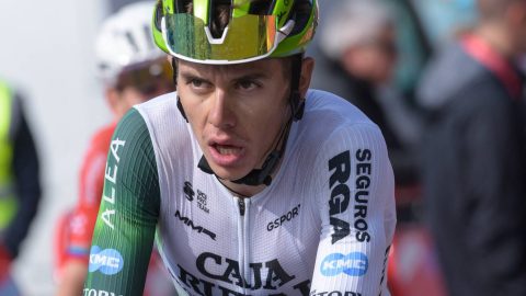n Pal, Andorra, on August 28, 2025, Jaume Guardeno from Spain of the Caja Rural - Seguros RGA team participates in stage 6 of La Vuelta 2025, which connects Olot in Girona and Pal in Andorra. (Photo by Martin Silva Cosentino/NurPhoto)