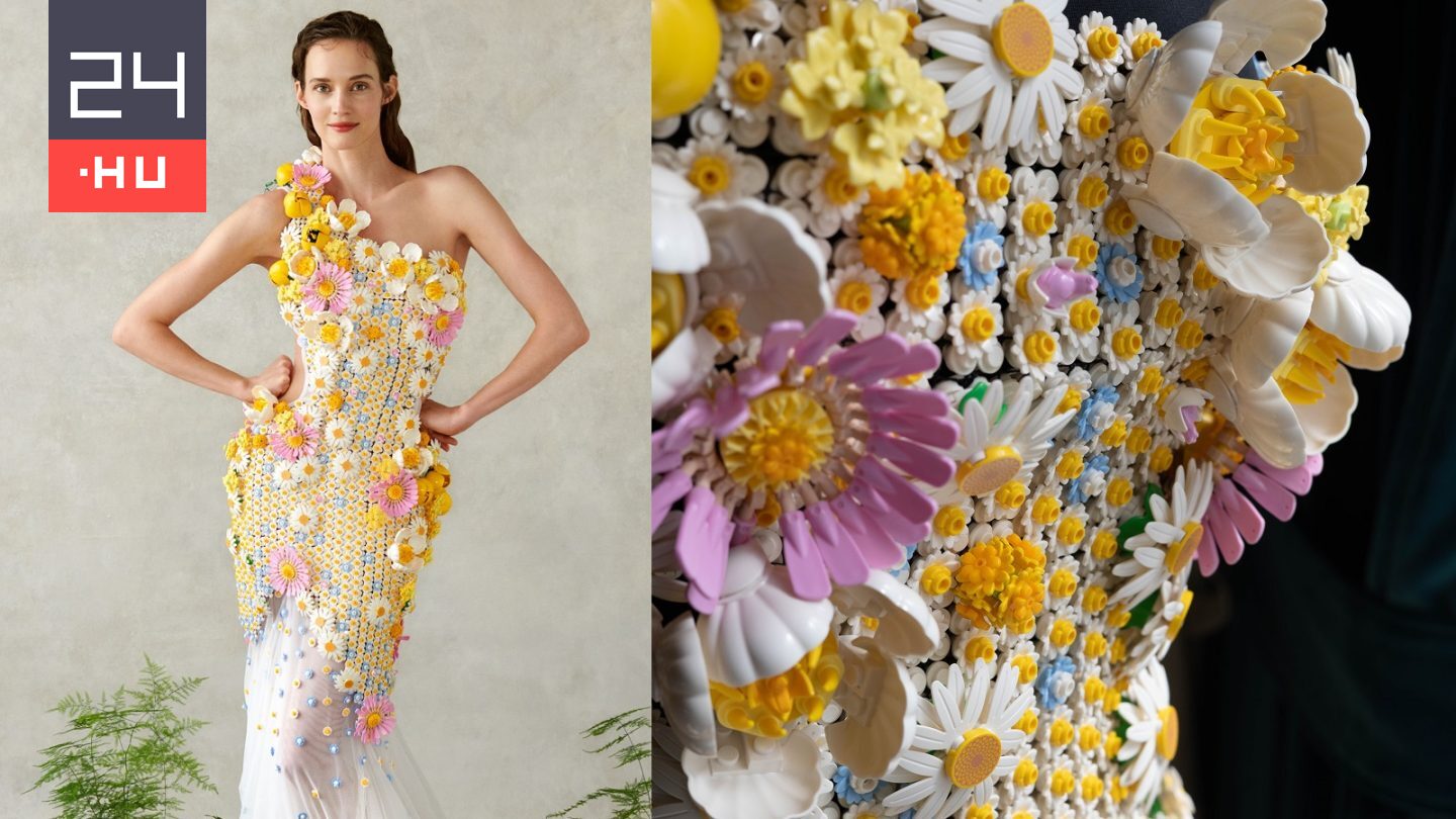 Virágos LEGO-ruhát készített egy magyar divattervező