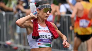 Tokió, 2025. szeptember 13. Madarász Viktória a női 35 kilométeres gyaloglás versenyében a tokiói atlétikai világbajnokságon 2025. szeptember 13-án.