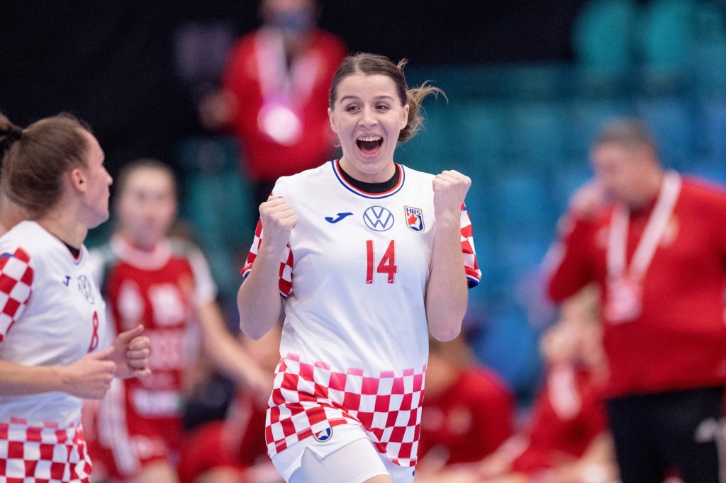 Larissa Kalaus of Croatia celebrate during the EHF EURO 2020 European Women's Handball preliminary round match between Hungary and Croatia at Sydbank Arena in Kolding in Denmark, on December 4, 2020.. (Foto: Bo Amstrup/Ritzau Scanpix)