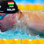 Milák Kristóf a férfi 100 méteres pillangóúszás középdöntőjében az úszók országos bajnokságán Sopronban 2026. április 18-án.