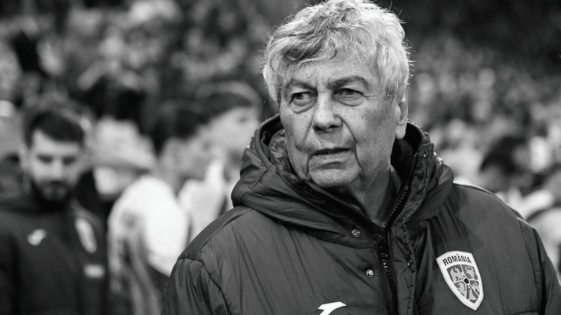 Romania's headacoach Mircea Lucescu looks on ahead of the play-off FIFA World Cup 2026 European qualification knockout semi-final football match between Turkey and Romania at Besiktas Park stadium, in Istanbul on March 26, 2026.