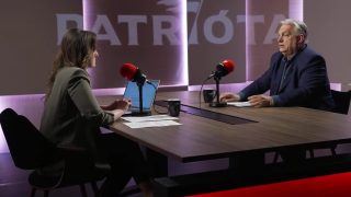 Orbán Viktor leköszönő miniszterelnök a Patrióta stúdiójában.