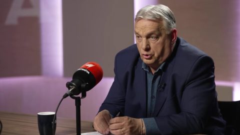 Orbán Viktor leköszönő miniszterelnök a Patrióta stúdiójában.